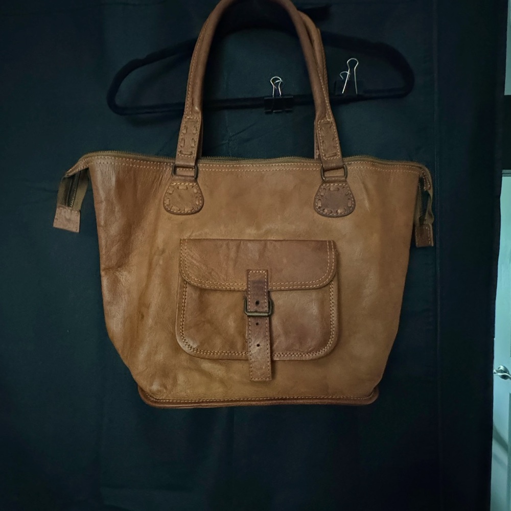 Noonday Collection Brown Leather Shoulder Bag